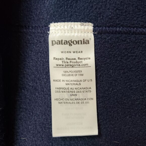 Patagonia Synchilla Fleece Poncho Womens XS/S Blue Hooded Jacket Cape Pullover - Picture 9 of 12